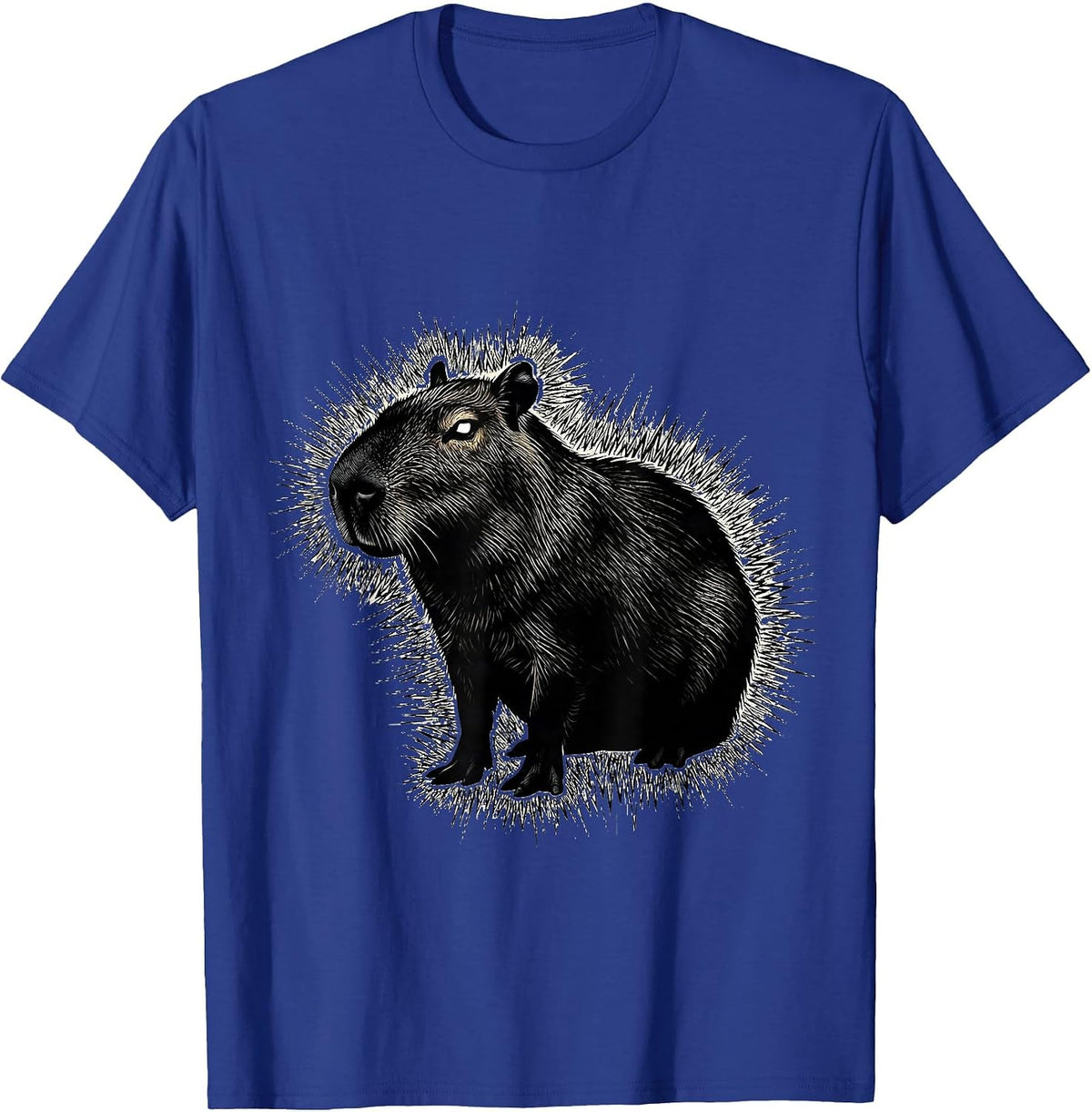 Capybara Silhouette Funny Animal Meme Humor T-Shirt - Royal Blue