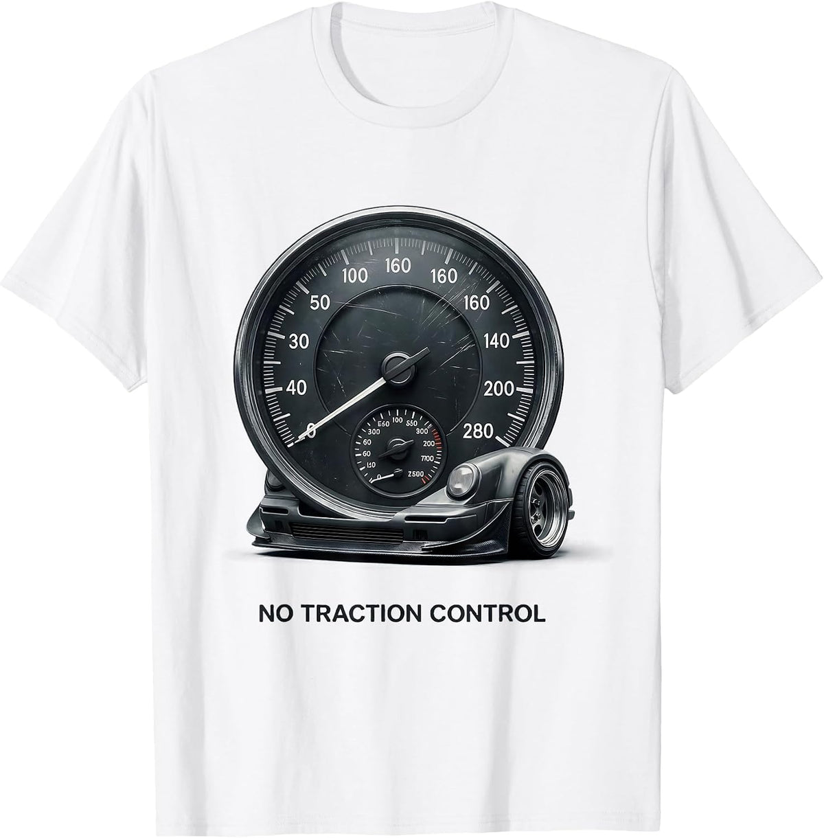 Men's No Traction Control Retro JDM Drift Car Tuner Nostalgia T-Shirt - White