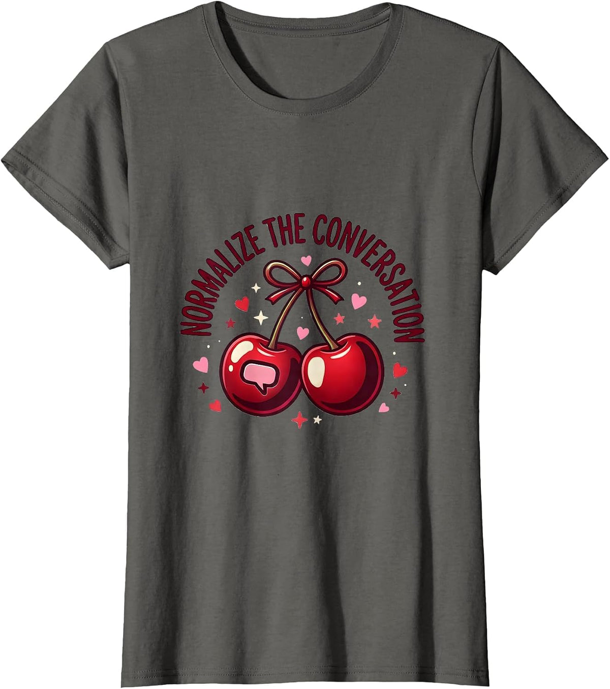 Women's Normalize The Conversation Mental Health Matters T-Shirt - Asphalt Grey
