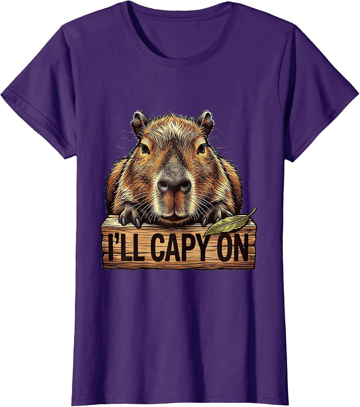 Women's I'll Capy On Funny Capybara Meme Animal Lover Humor T-Shirt - Purple