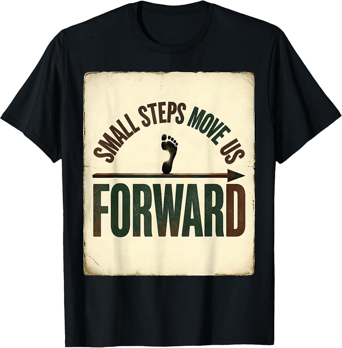 Men's Small Steps Move Us Forward Vintage Occupational Therapy OT T-Shirt - Black