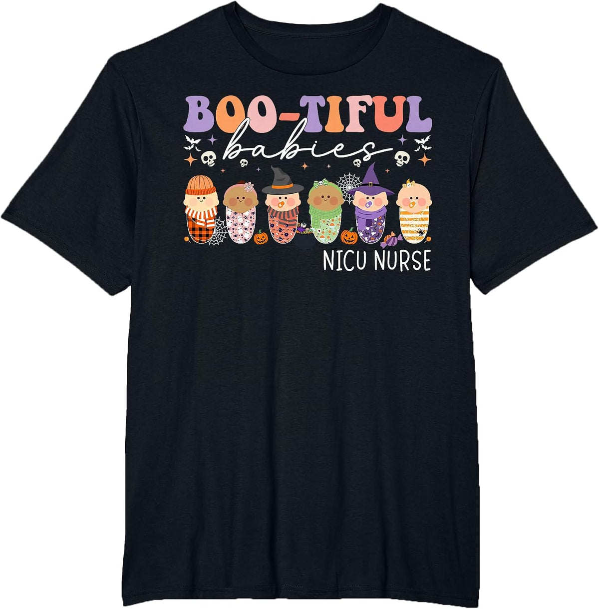 Bootiful Babies NICU Nurse Halloween NICU Nursing T-Shirt - Black