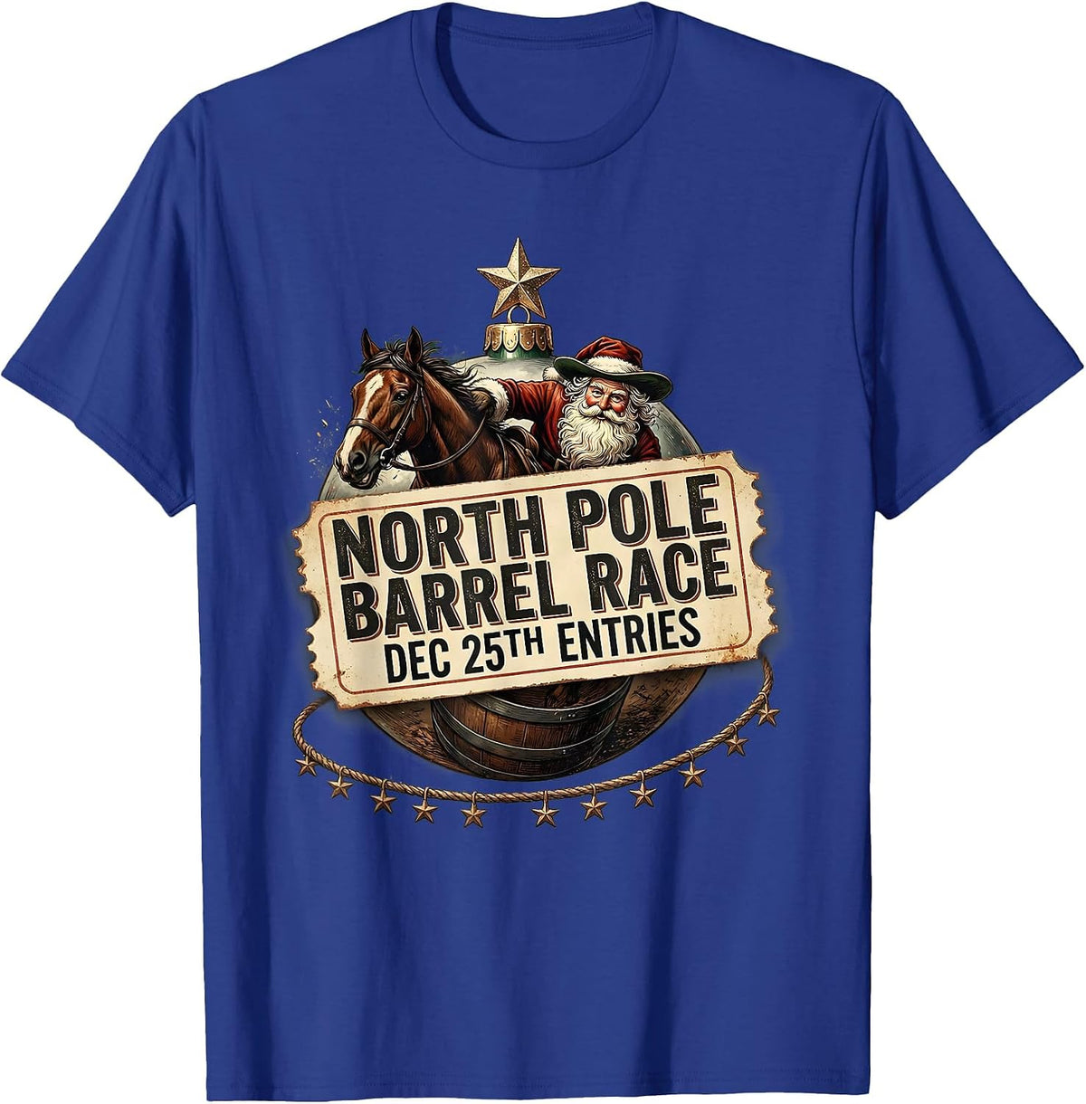 North Pole Barrel Race Dec 25th Entries Vintage T-Shirt - Royal Blue