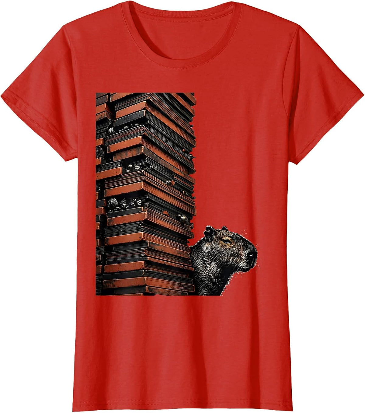 Capybara Meme Funny Animal Humor Video Games T-Shirt - Red
