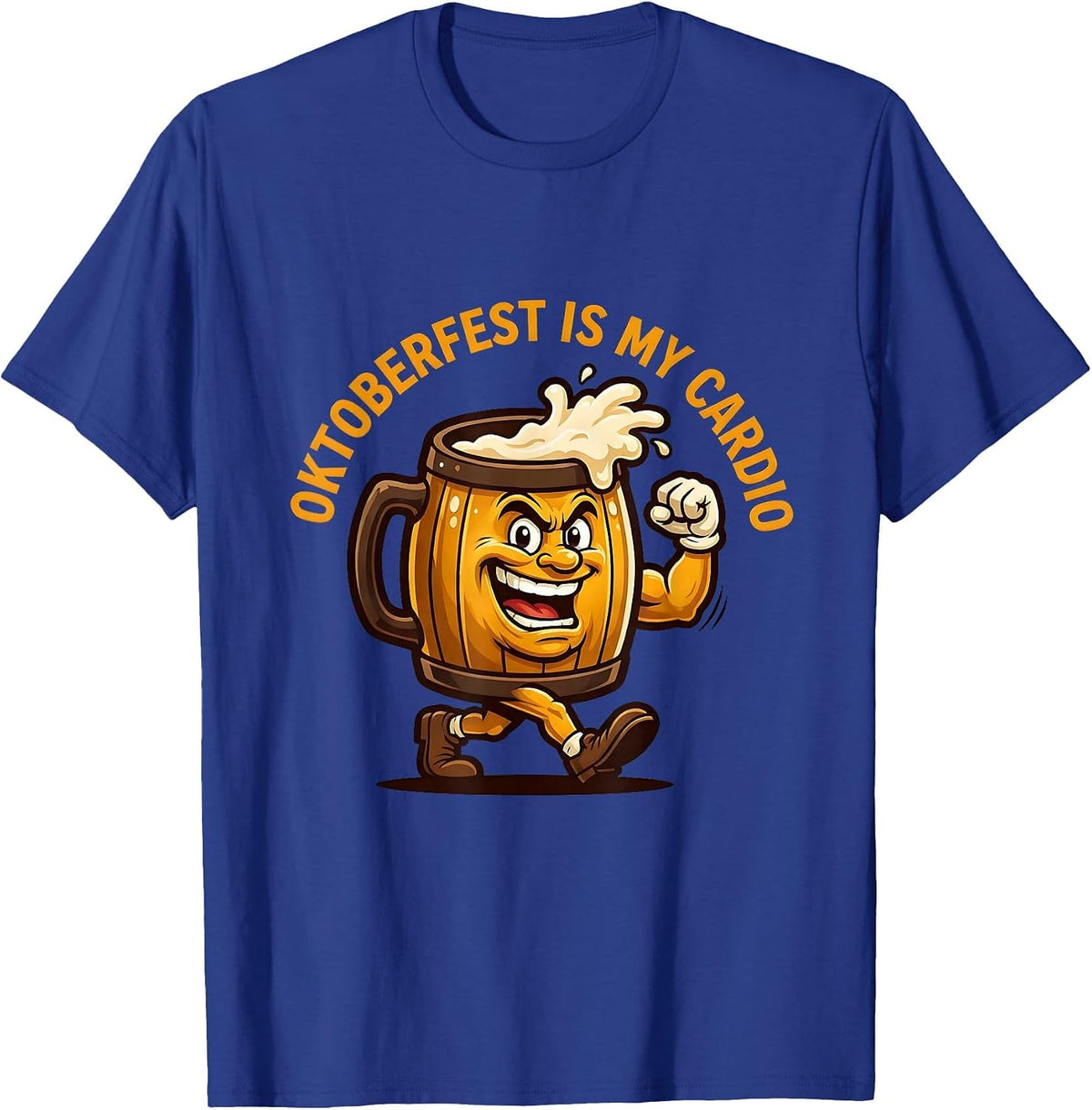 Oktoberfest Is My Cardio Beer Festival Design T-Shirt - Royal Blue