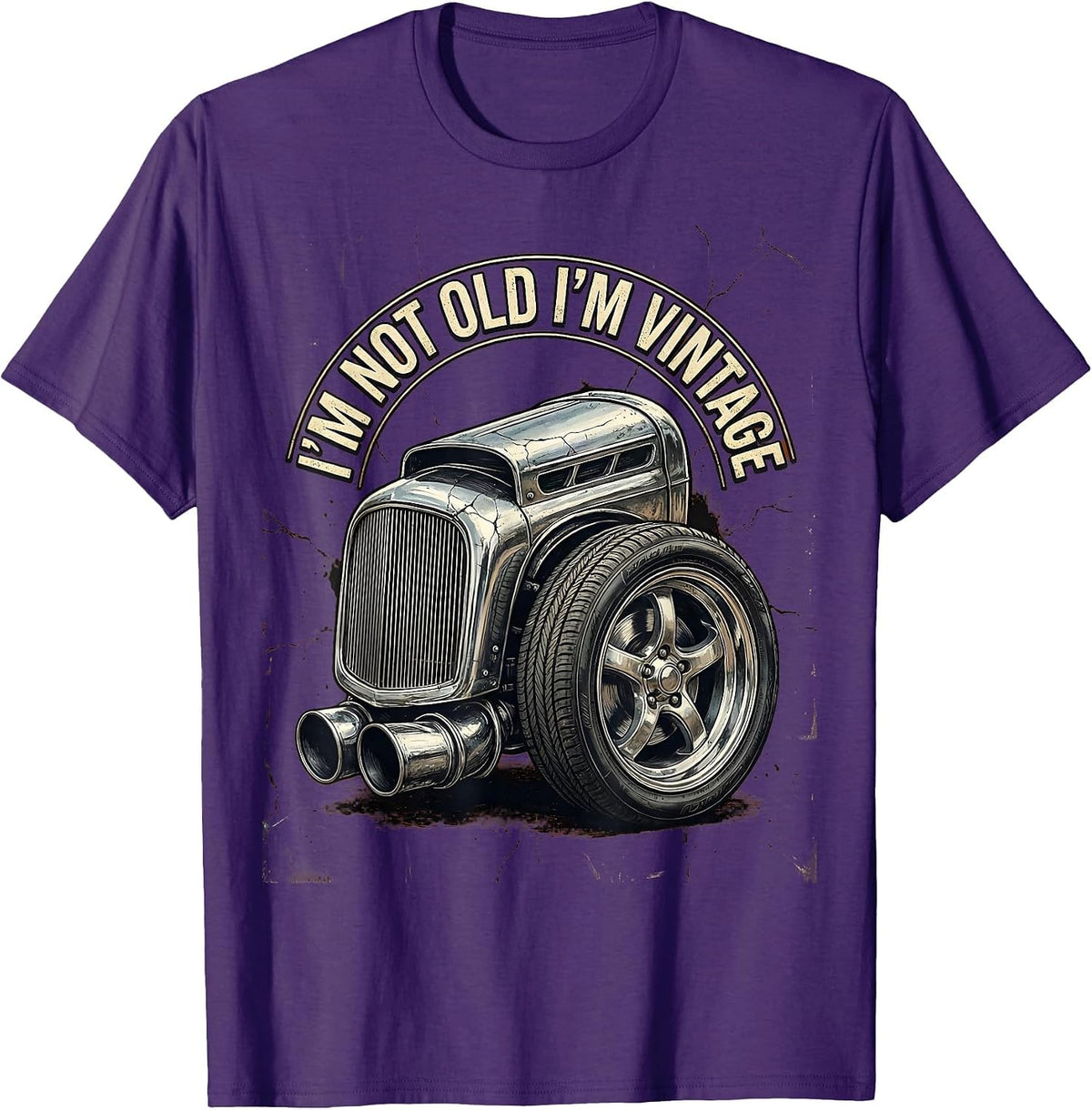 Men's I'm Not Old I'm Vintage Funny Classic Car Guy Grandpa Humor T-Shirt - Purple