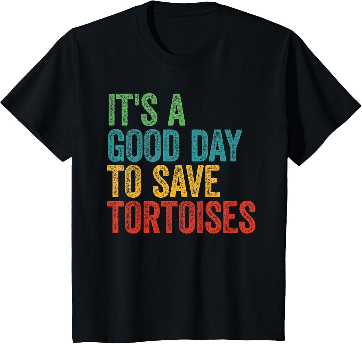 Retro It's A Good Day to Save Tortoises T-Shirt - Black