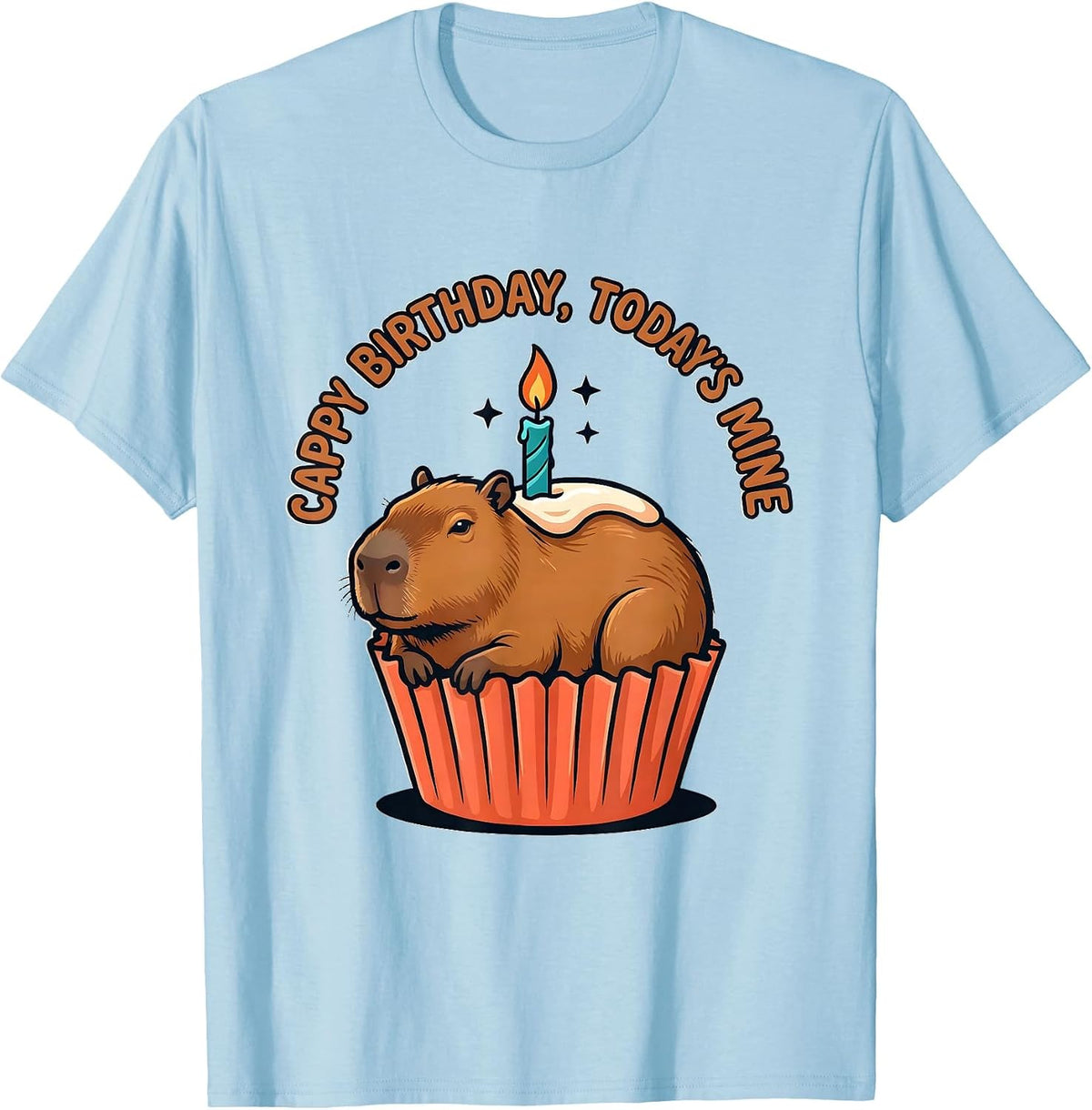 Men's Cappy Birthday Today's Mine Funny Capybara Kawaii Birthday T-Shirt - Baby Blue