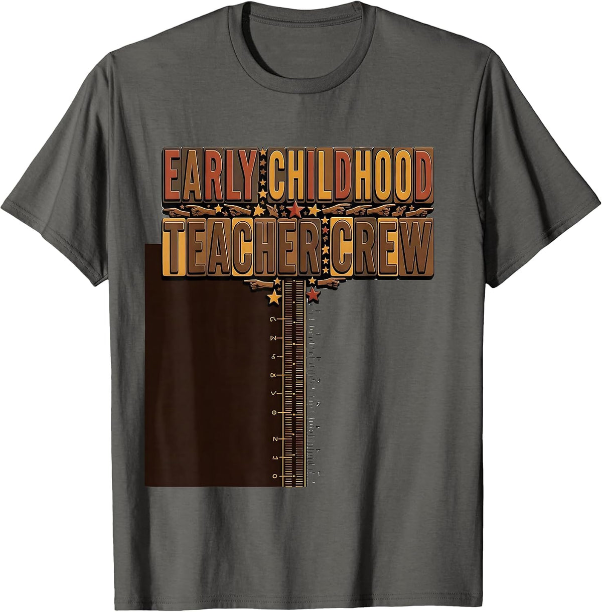 Early Childhood Teacher Crew Warm Nurturing Values-Driven T-Shirt - Asphalt Grey