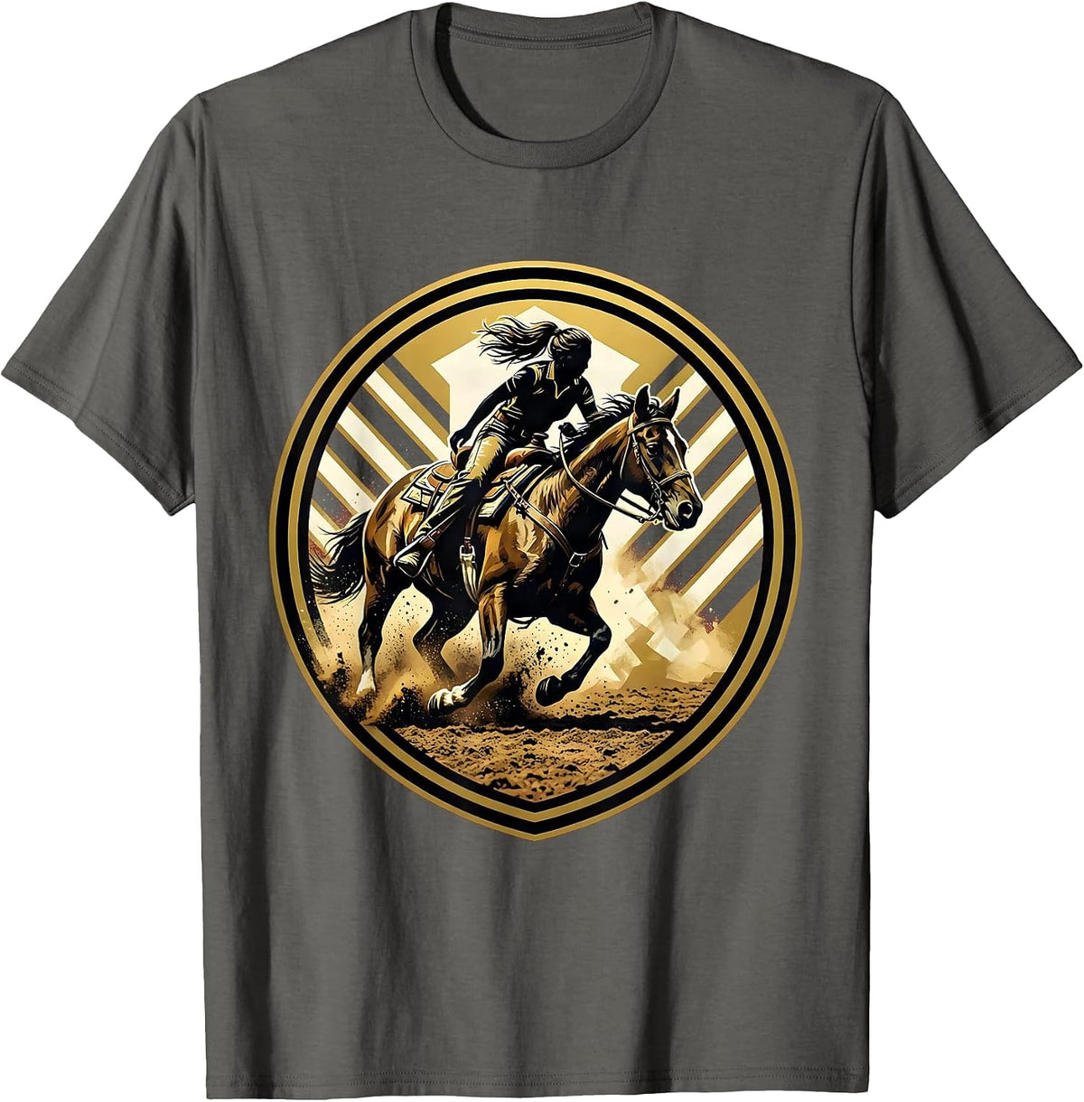 Men's Rodeo Barrel Racer Dusty Arena Graphic T-Shirt - Asphalt Grey