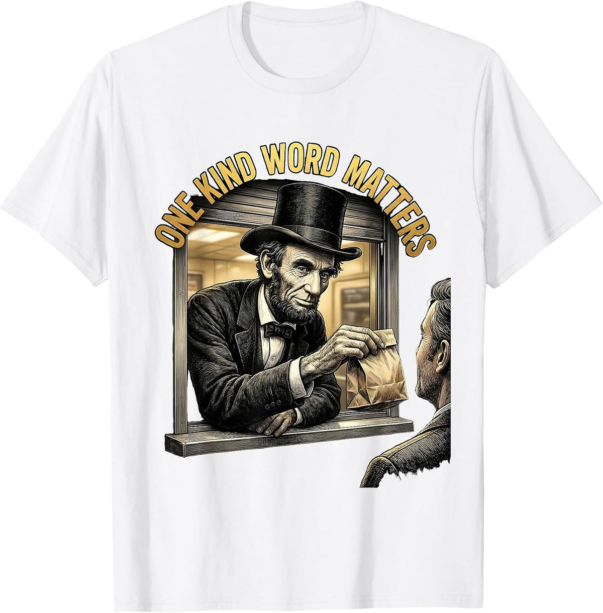 Men's One Kind Word Matters Kindness Design T-Shirt - White