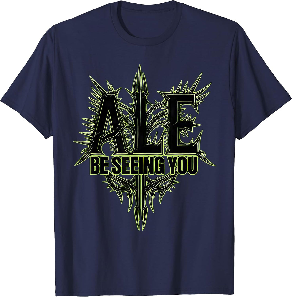 Ale Be Seeing You Funny Beer Drinking Design T-Shirt - Navy Blue
