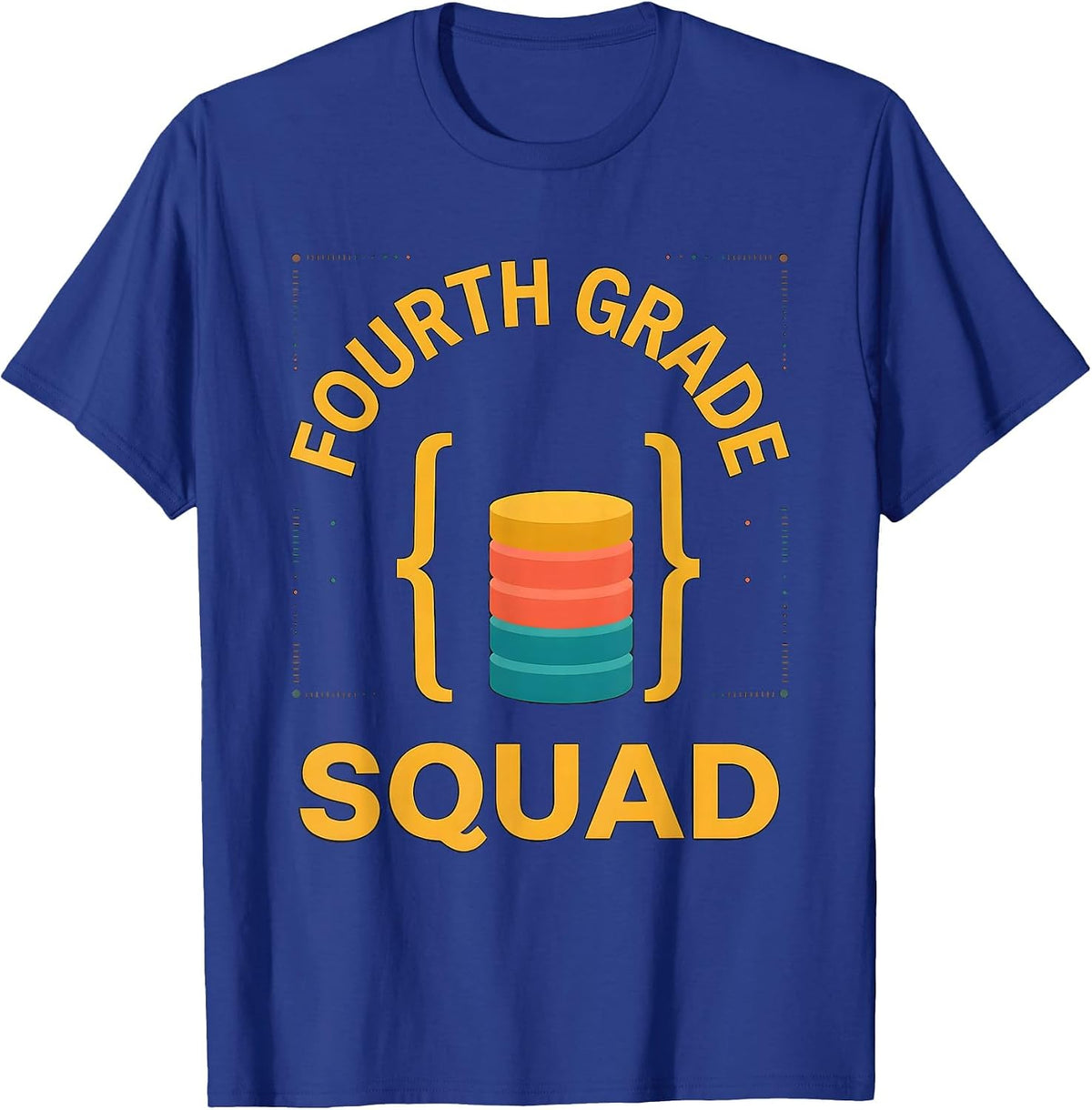 Men's Fourth Grade Squad Funny Teacher Humor Grade-Level Pride T-Shirt - Royal Blue