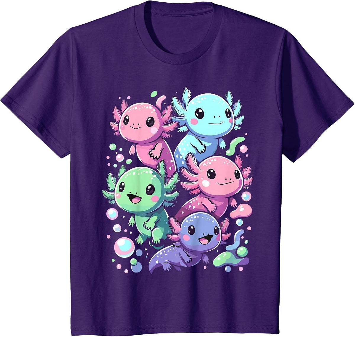Axolotl Kawaii Cute Axolotl Animals T-Shirt - Purple