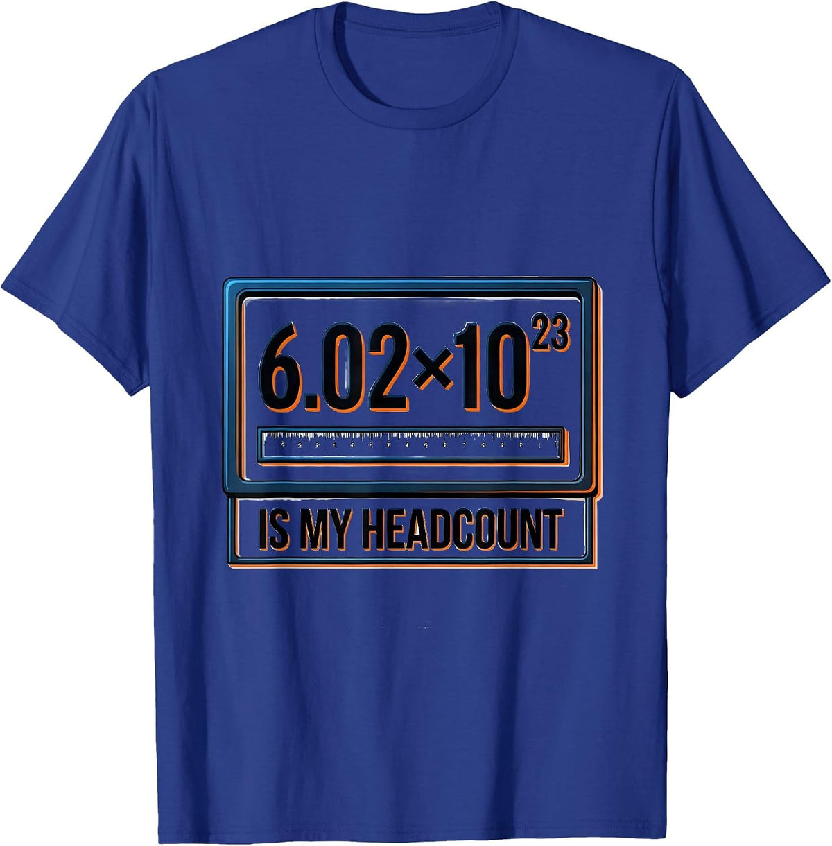 Men's 6.02×10²³ Is My Headcount Science Nerd Humor T-Shirt - Royal Blue