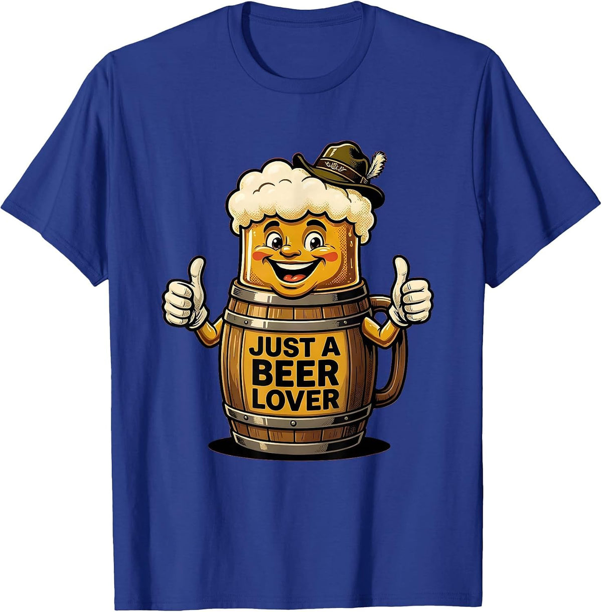 Just a Beer Lover Oktoberfest Graphic Design T-Shirt - Royal Blue