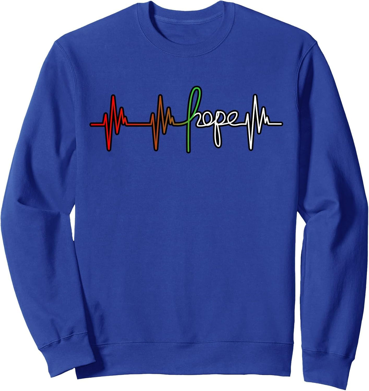 Hope Heartbeat Mental Health Awareness Supporter Graphic Sweatshirt - Adult Unisex Royal Blue