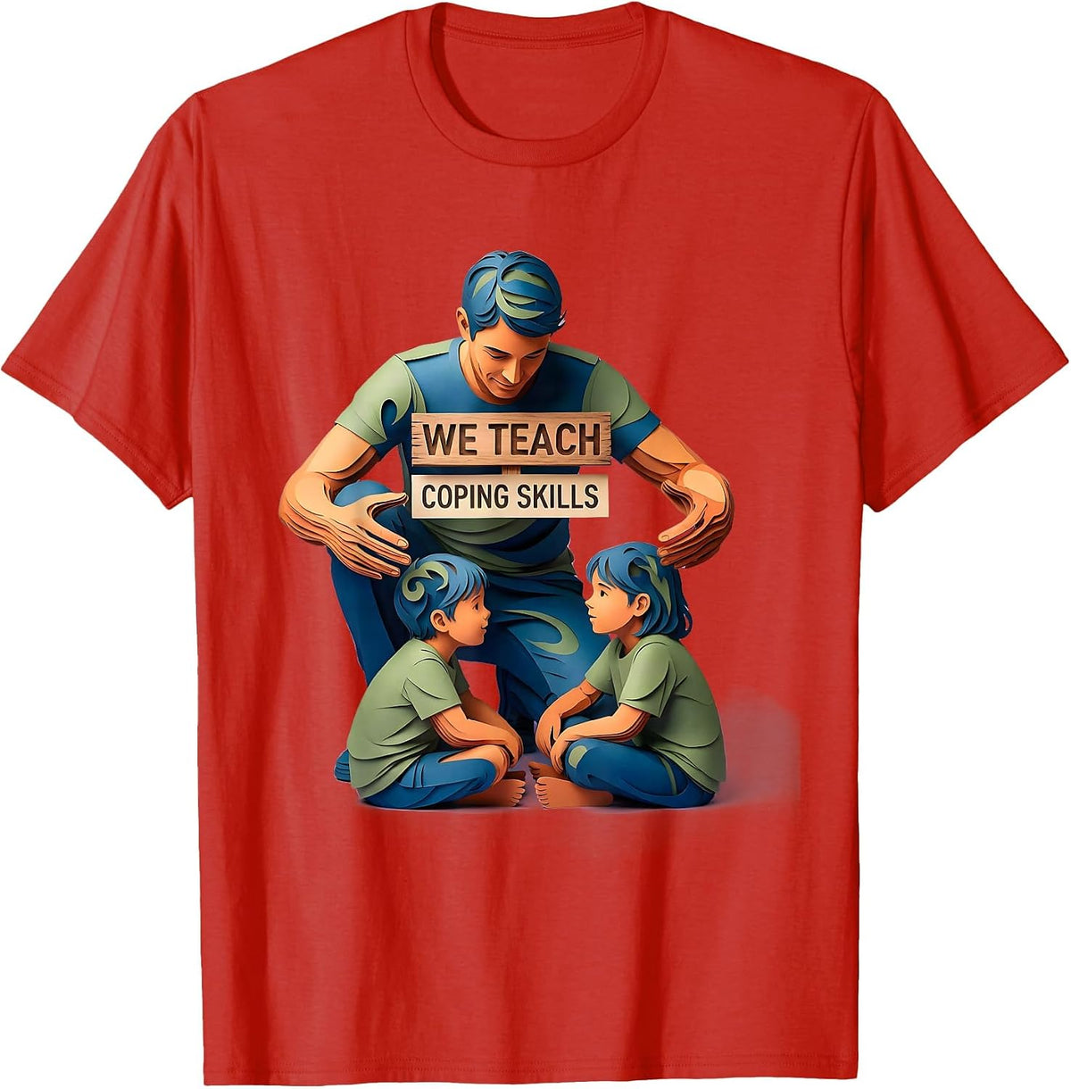 We Teach Coping Skills Mental Health Counselor Awareness T-Shirt - Red