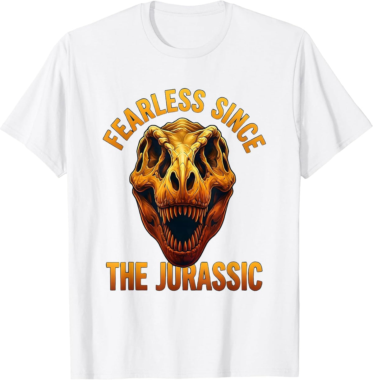 Men's Fearless Since the Jurassic Dinosaur Design T-Shirt - White
