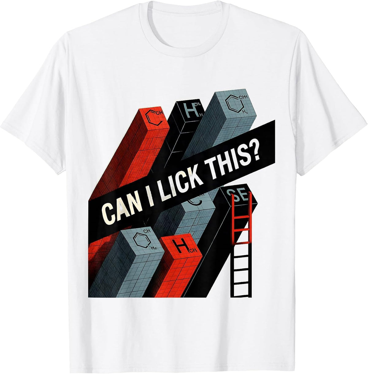 Men's Can I Lick This Funny Periodic Table Science Teacher Gift T-Shirt - White