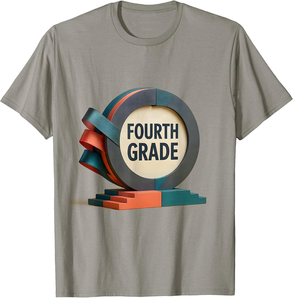 Men's Fourth Grade Cute Midcentury Back To School Girl Teacher T-Shirt - Slate Grey