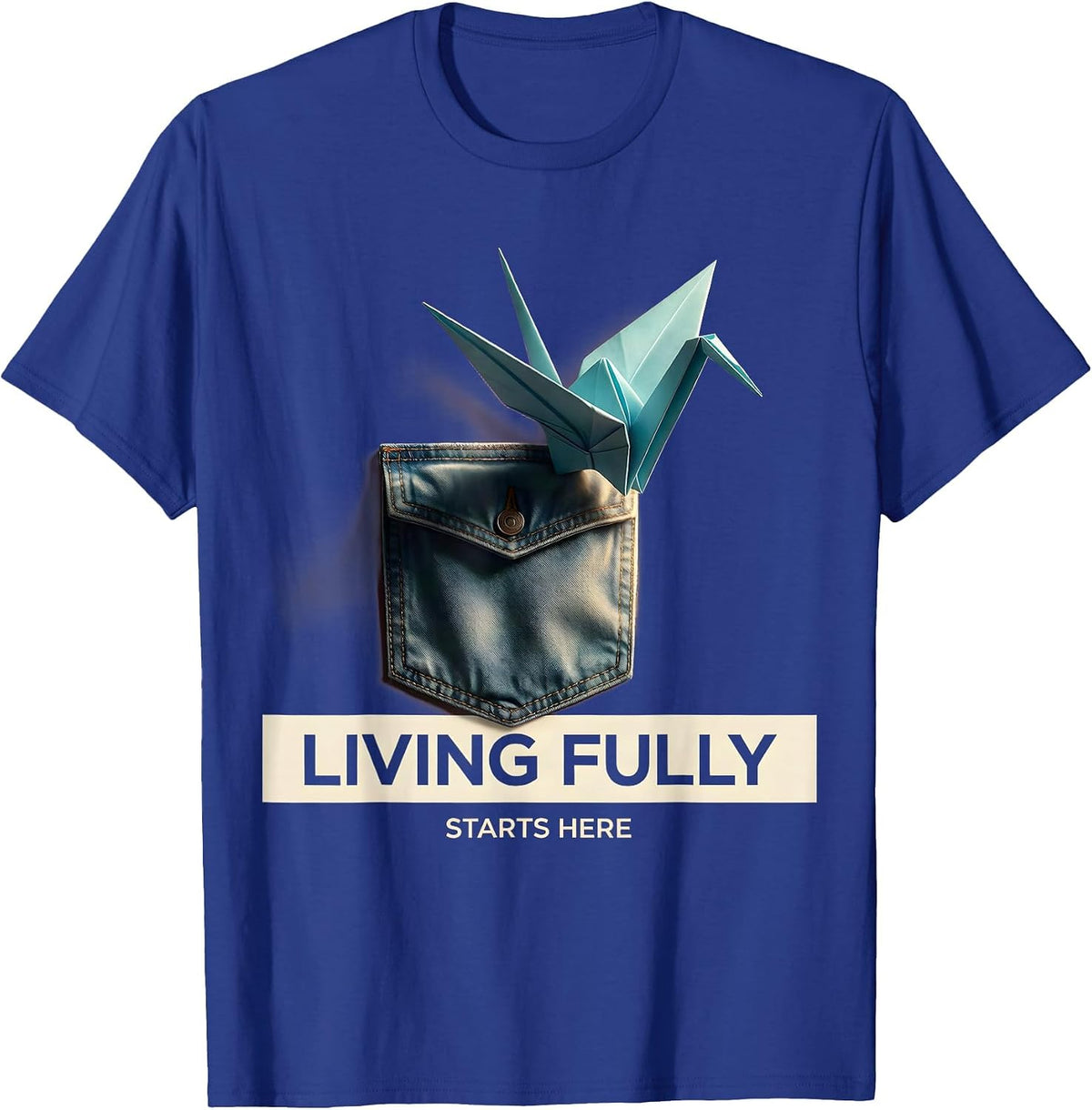 Living Fully Starts Here Occupational Therapy Design T-Shirt - Royal Blue