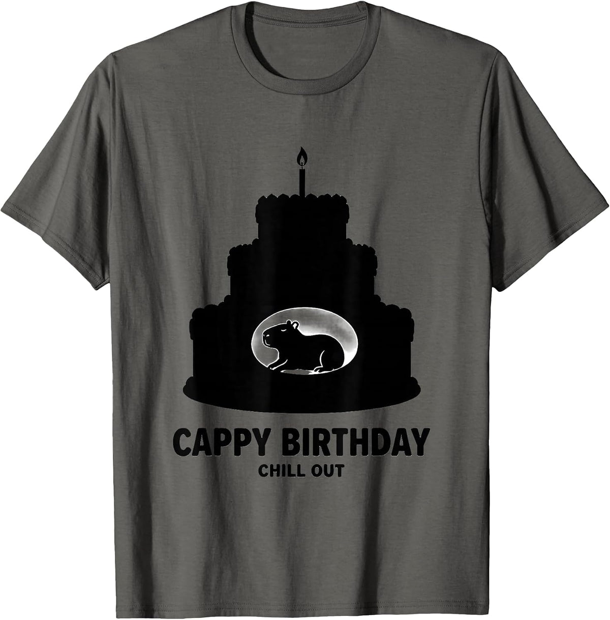 Cappy Birthday Chill Out Cute Capybara Birthday Gift T-Shirt - Asphalt Grey