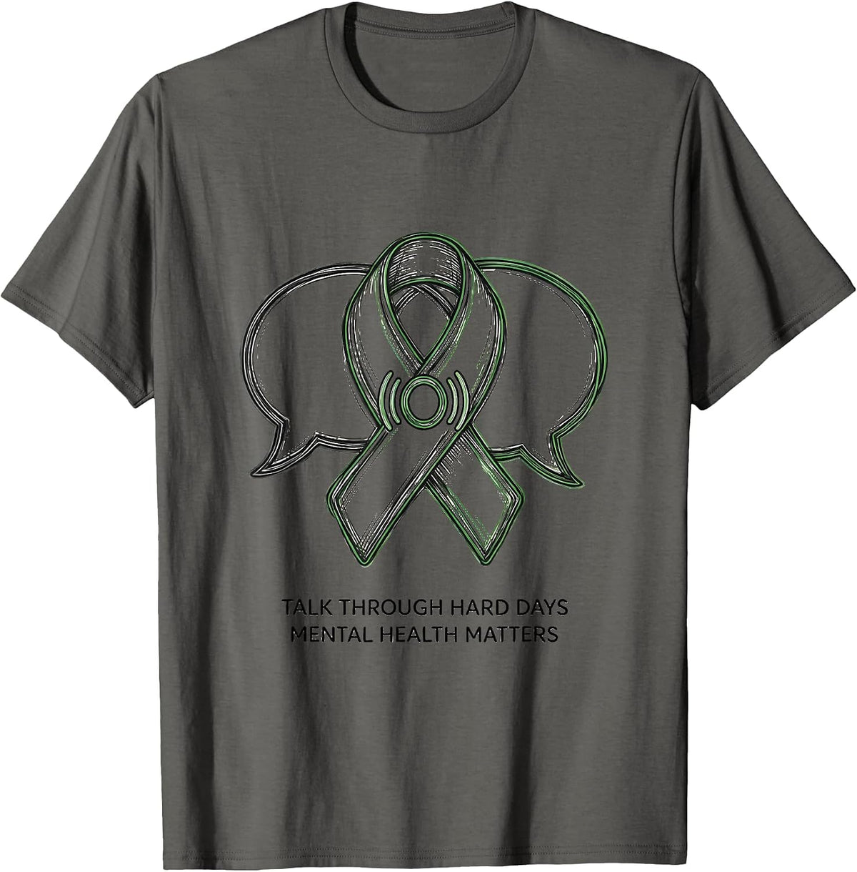 Men's Talk Through Hard Days — Mental Health Matters Support T-Shirt - Asphalt Grey