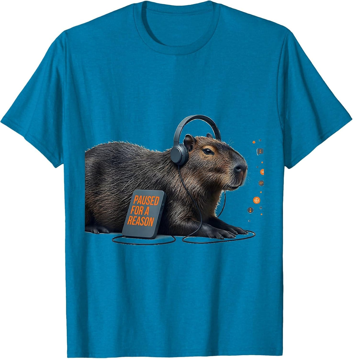 Paused For A Reason Funny Capybara Gamer Meme Humor T-Shirt - Sapphire Blue
