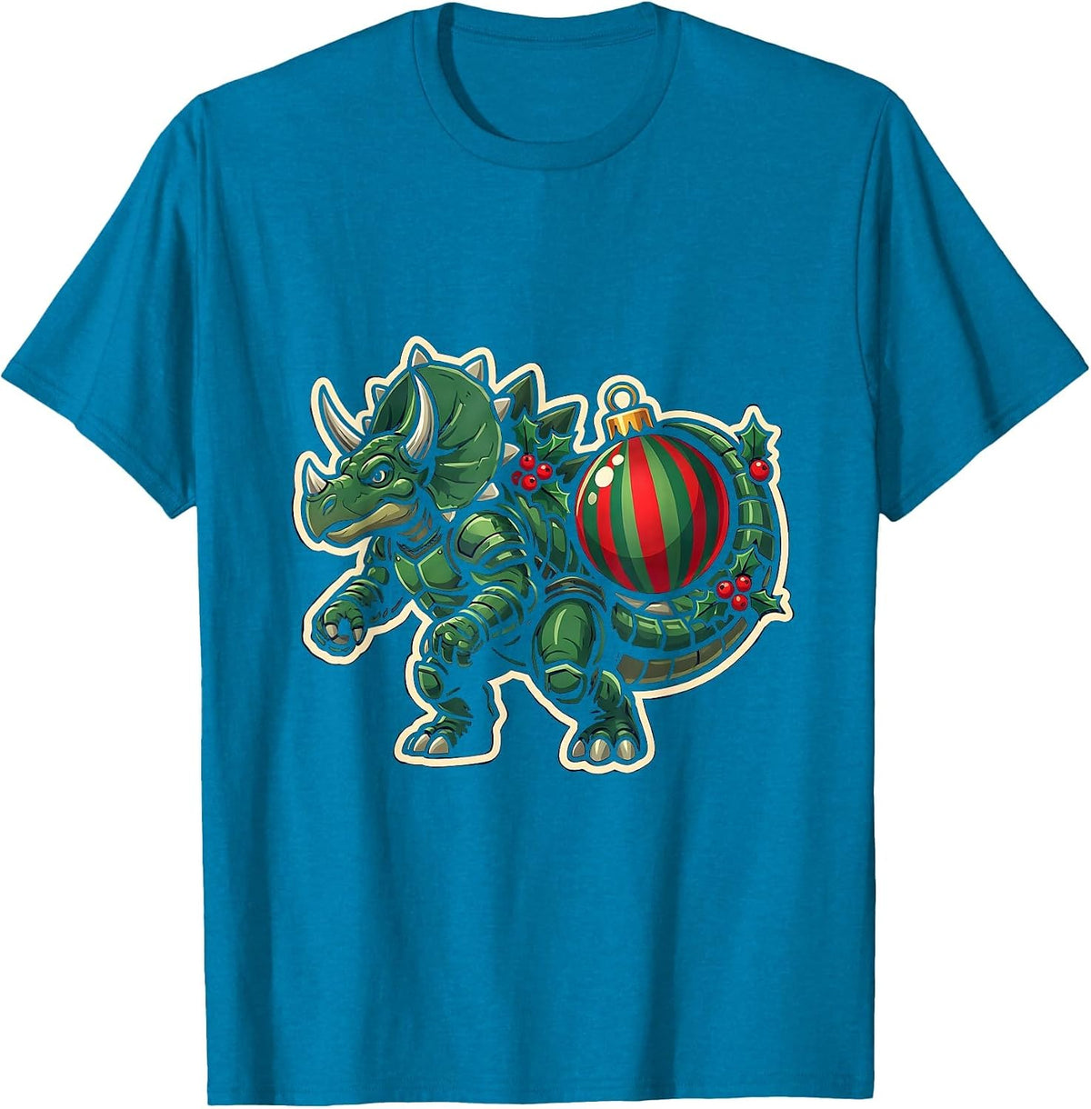 Ankylosaurus Christmas Ornament Sports Dinosaur Lover Kids T-Shirt - Sapphire Blue