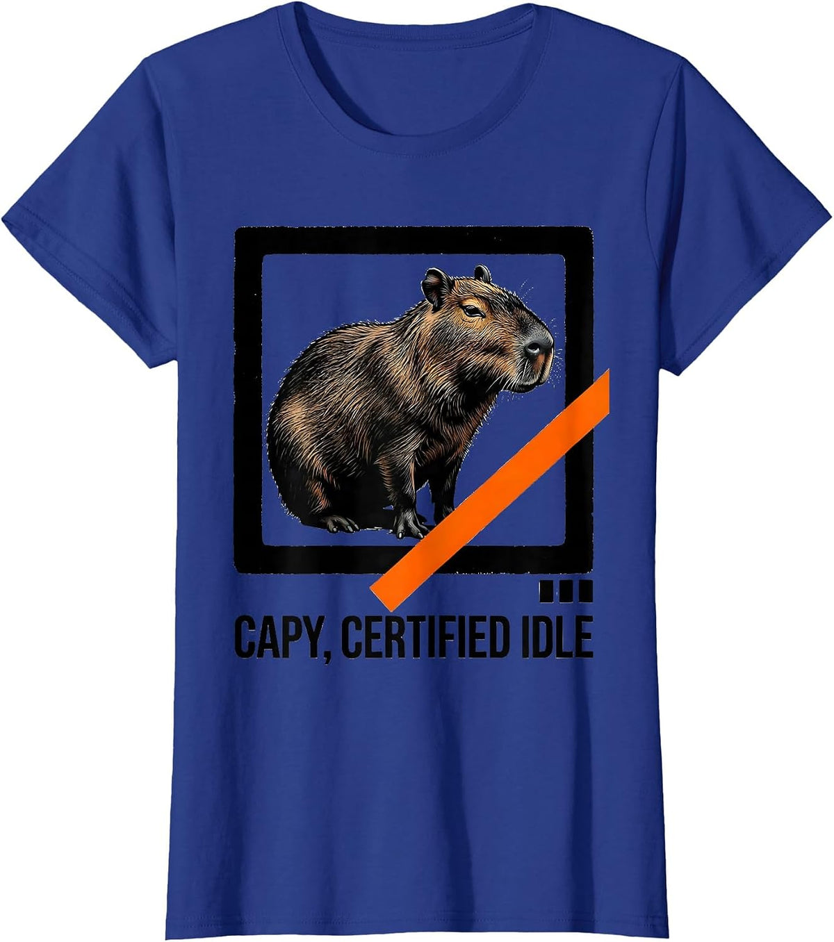 Women's Capy, Certified Idle Funny Capybara Meme Animal Lover Humor T-Shirt - Royal Blue