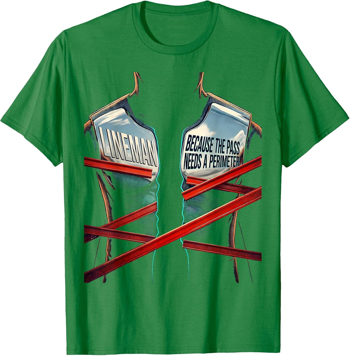 Men's Lineman Because The Pass Needs A Perimeter Football Lineman T-Shirt - Kelly Green