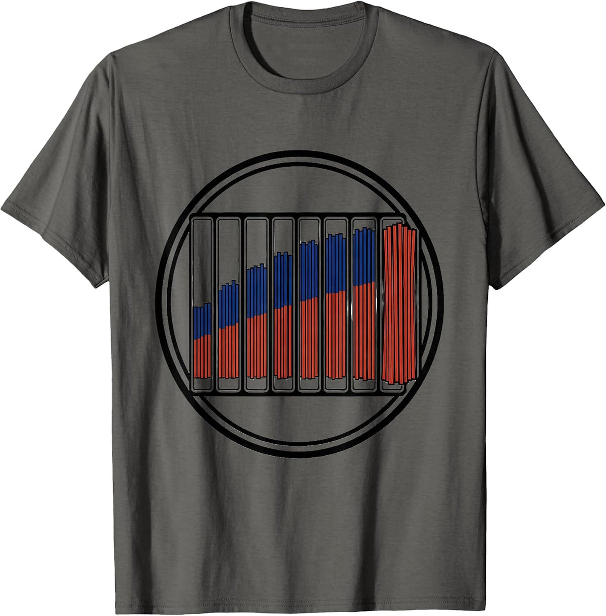 Men's Montessori Teacher Spindle Chart Geometric T-Shirt - Asphalt Grey