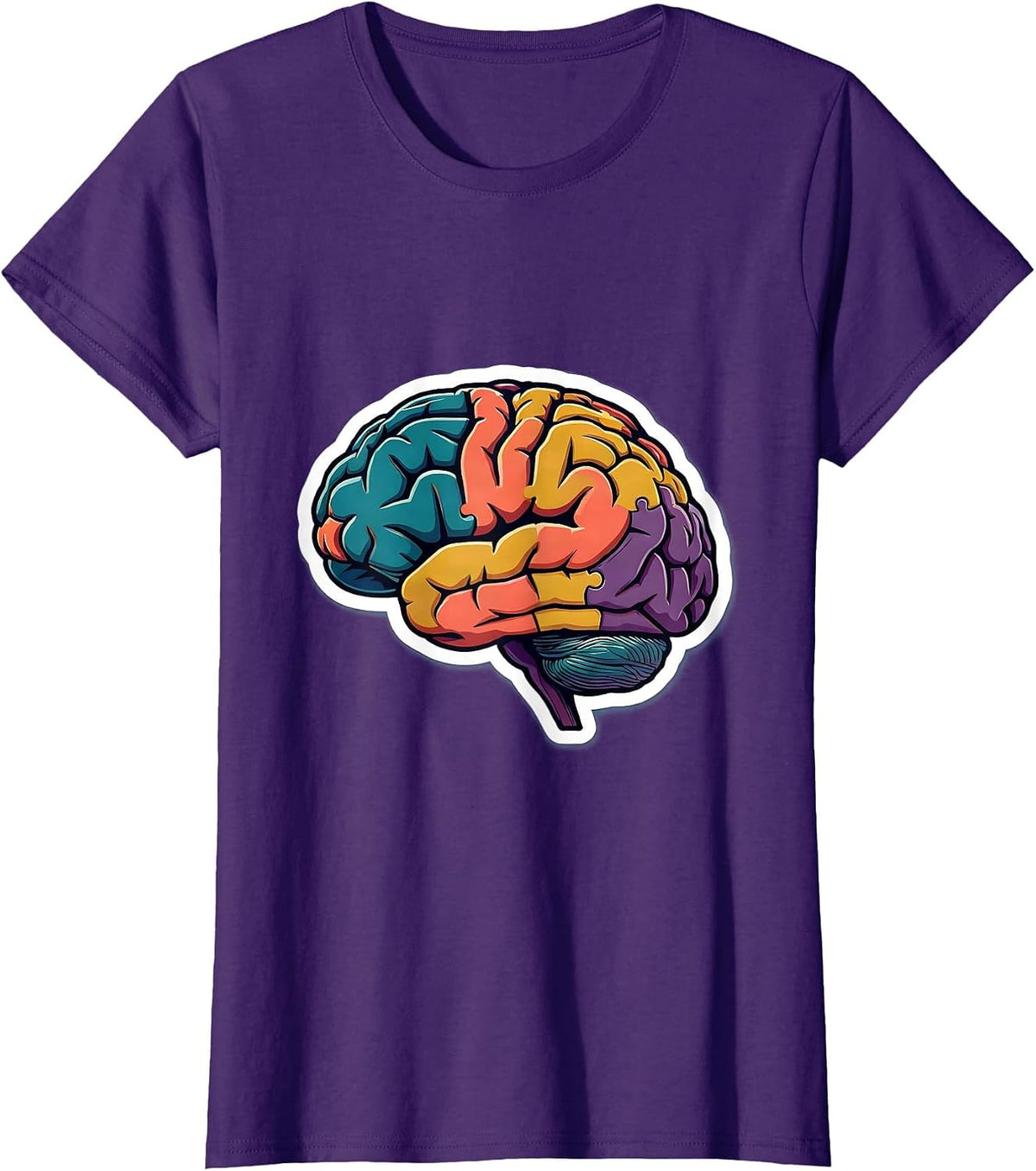 Women's Occupational Therapy Brain Puzzle Illustration T-Shirt - Purple