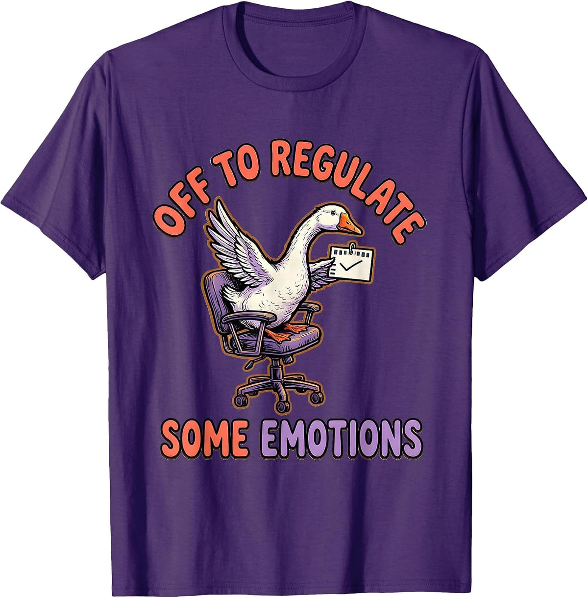 Off To Regulate Some Emotions Funny Mental Health Counselor T-Shirt - Purple
