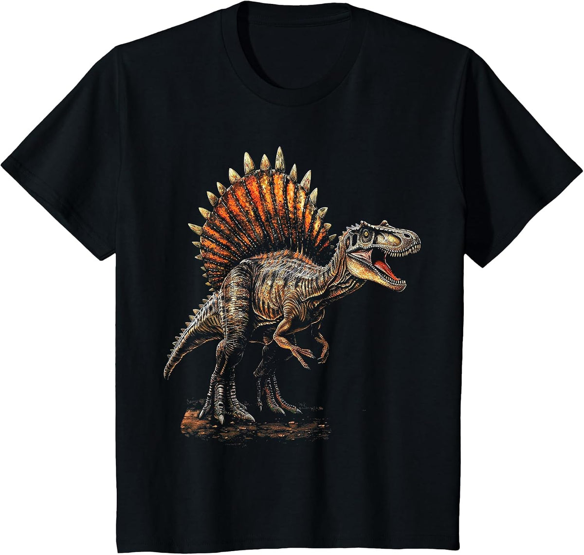 Spinosaurus Dinosaur Graphic Art Spinosaurus T-Shirt - Black