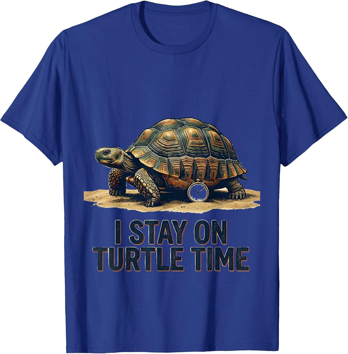 I Stay On Turtle Time Vintage Tortoise Lover Beach Humor T-Shirt - Royal Blue