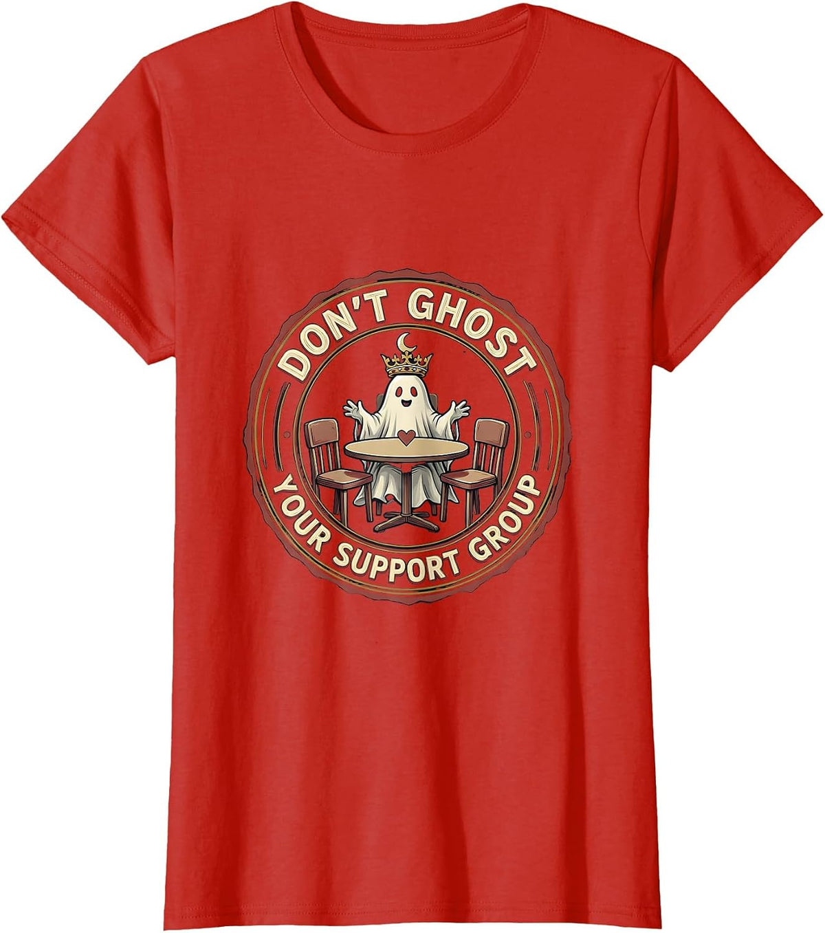 Don't Ghost Your Support Group Mental Health Halloween T-Shirt - Red
