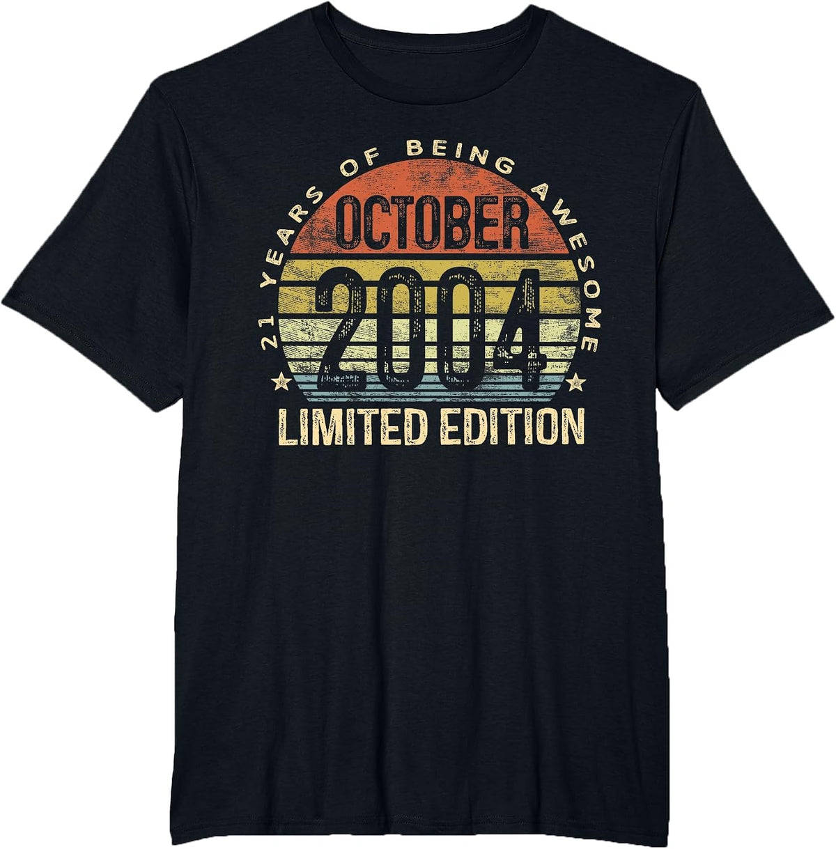 October 2004 Limited Edition 21-Year-Old 21st Birthday T-Shirt - Black