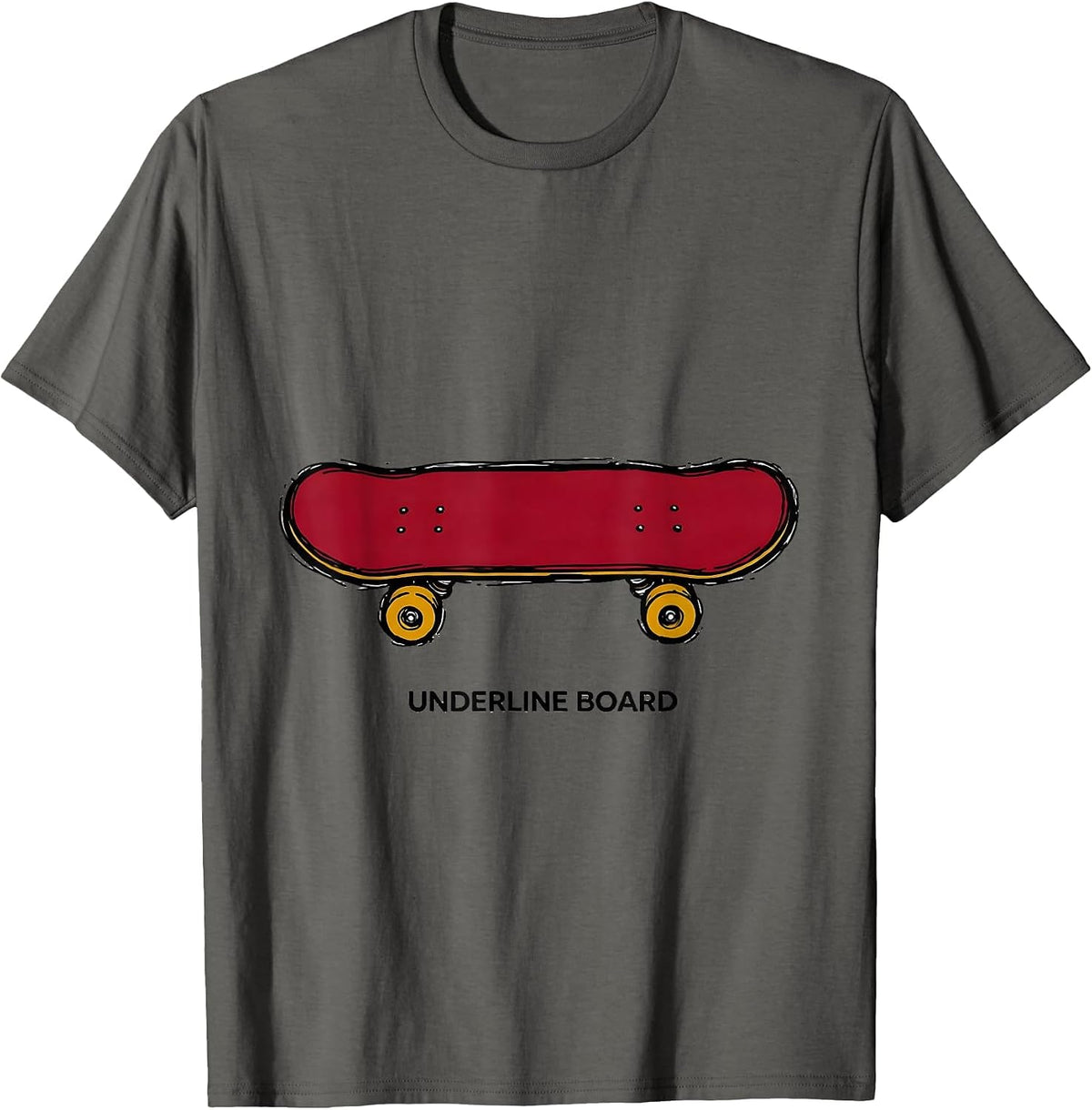 Men's Underline Board Funny Grammar Teacher Punctuation Humor T-Shirt - Asphalt Grey