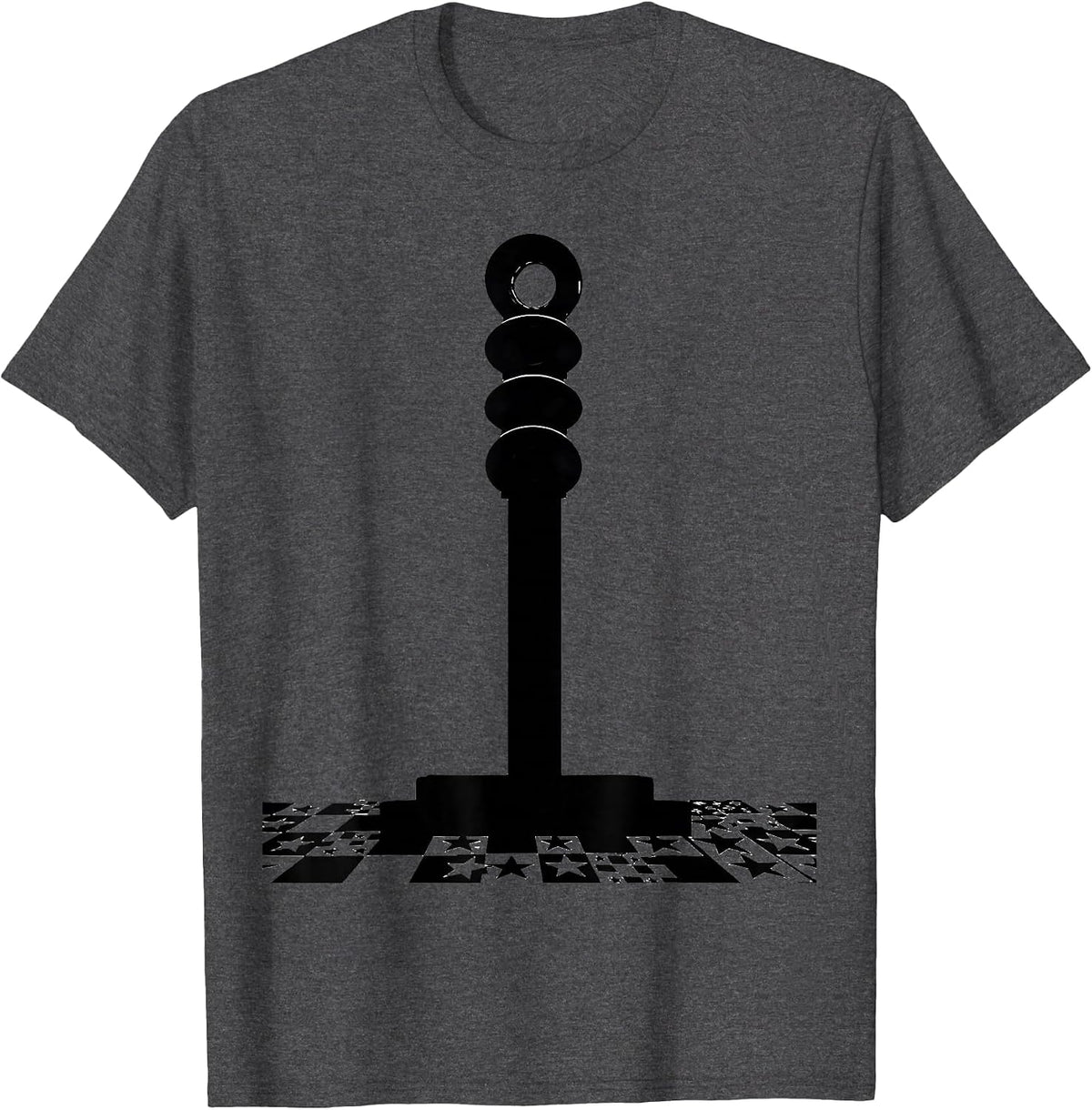 Patriotic Light Column Checkered Flag Racing Fan T-Shirt - Dark Heather Grey