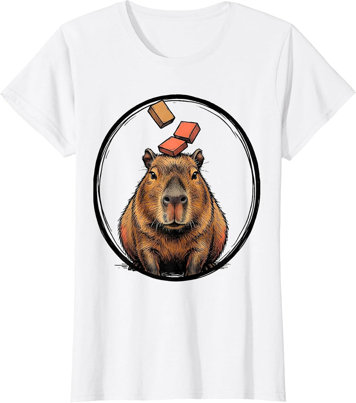 Sealed Capybara Badge Funny Animal Meme Humor T-Shirt - White