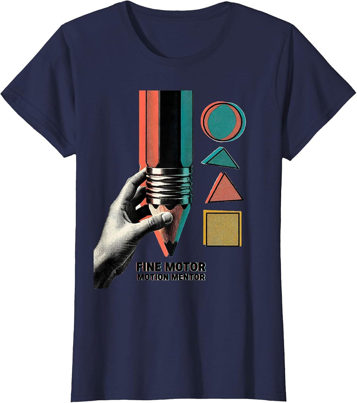 Women's Fine Motor Motion Mentor Occupational Therapy Sensory T-Shirt - Navy Blue