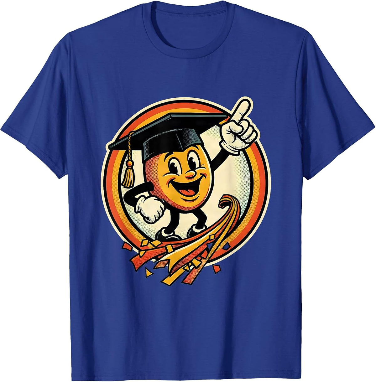 Men's English Teacher Mortar Board Alphabet Letters T-Shirt - Royal Blue