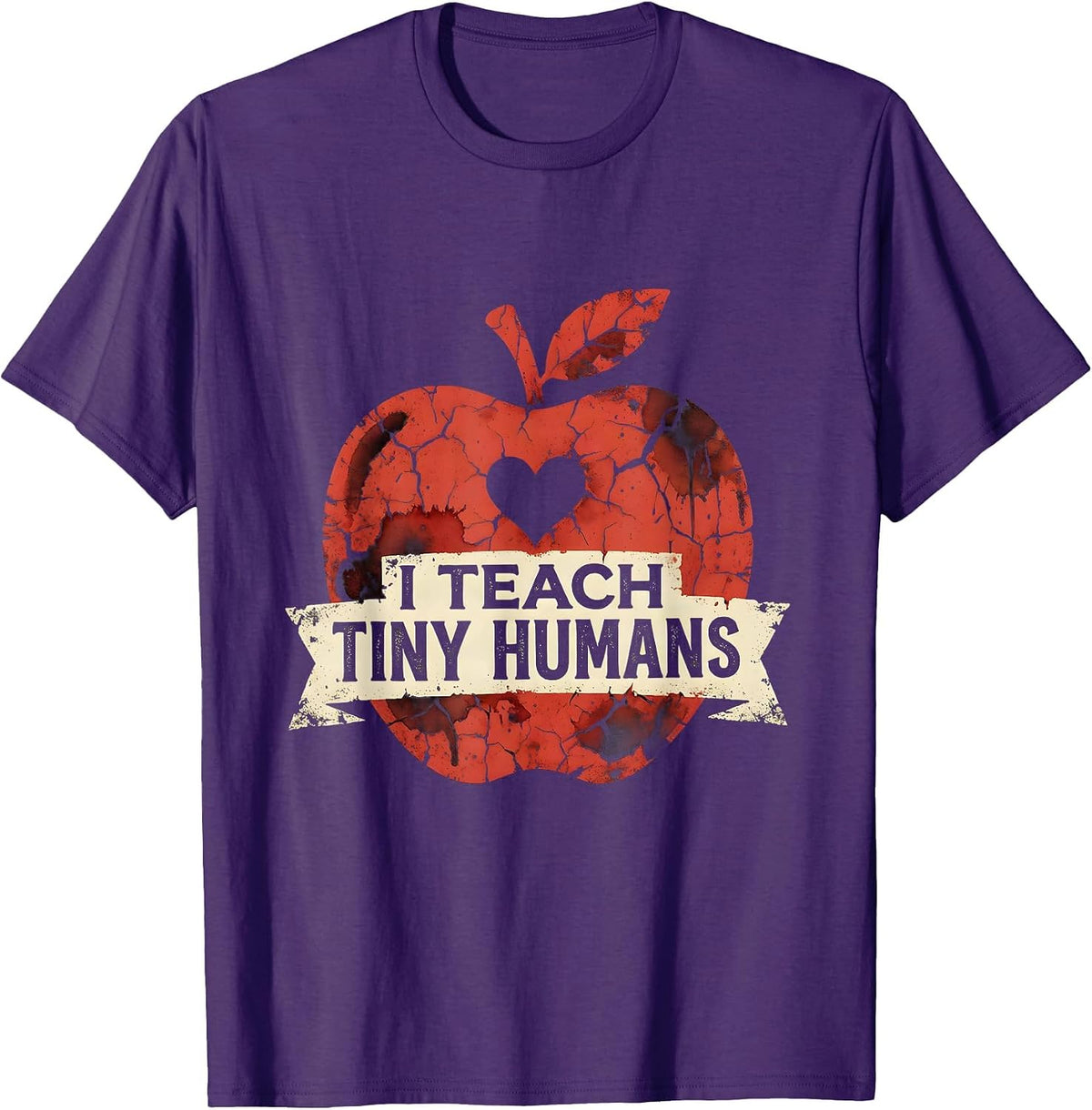 I Teach Tiny Humans Teacher Graphic Design T-Shirt - Purple