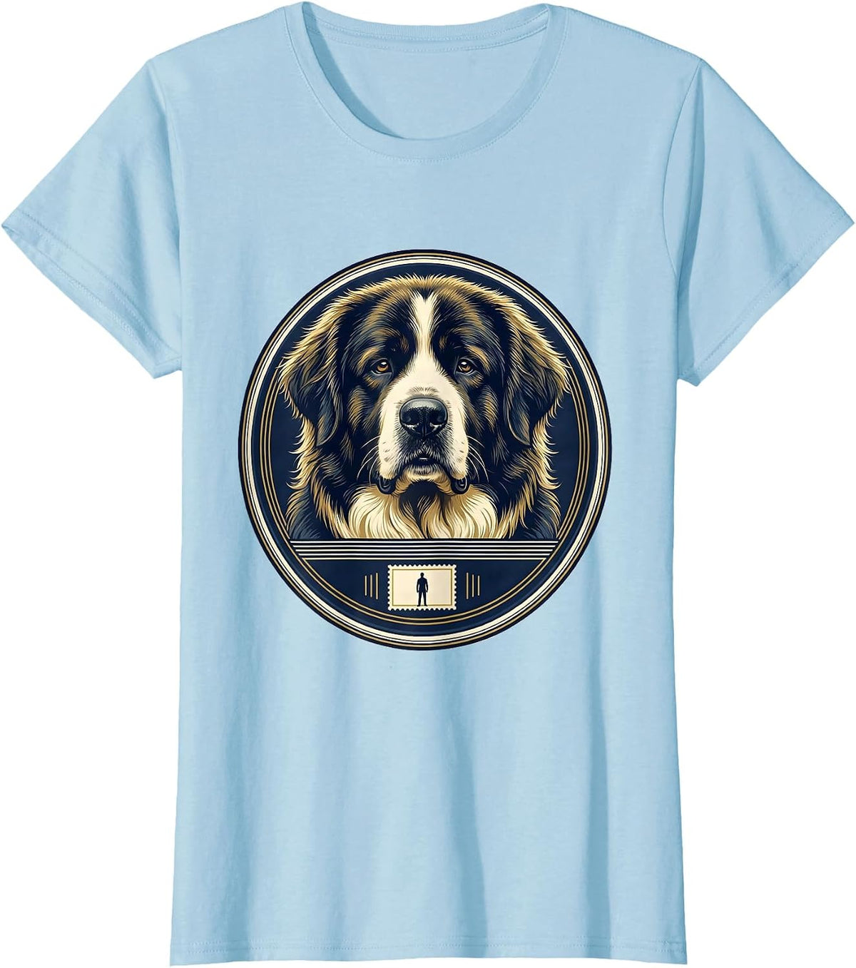 Women's Great Pyrenees Dog Crest Breed Pride Emblem T-Shirt - Baby Blue