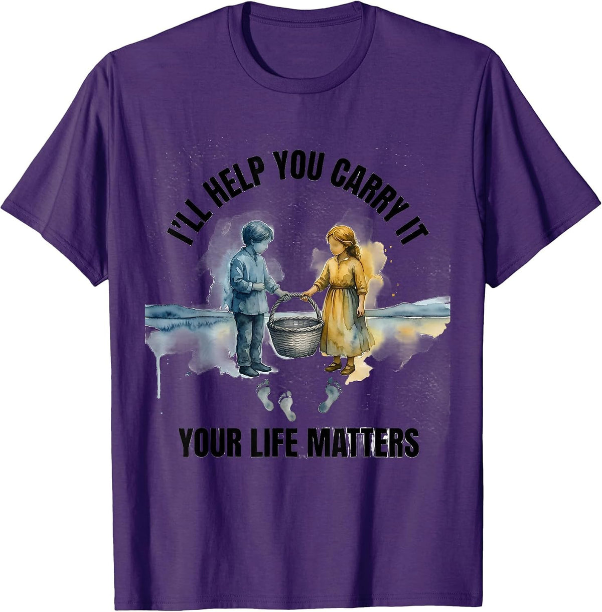 Men's I'll Help You Carry It Your Life Matters Mental Health T-Shirt - Purple