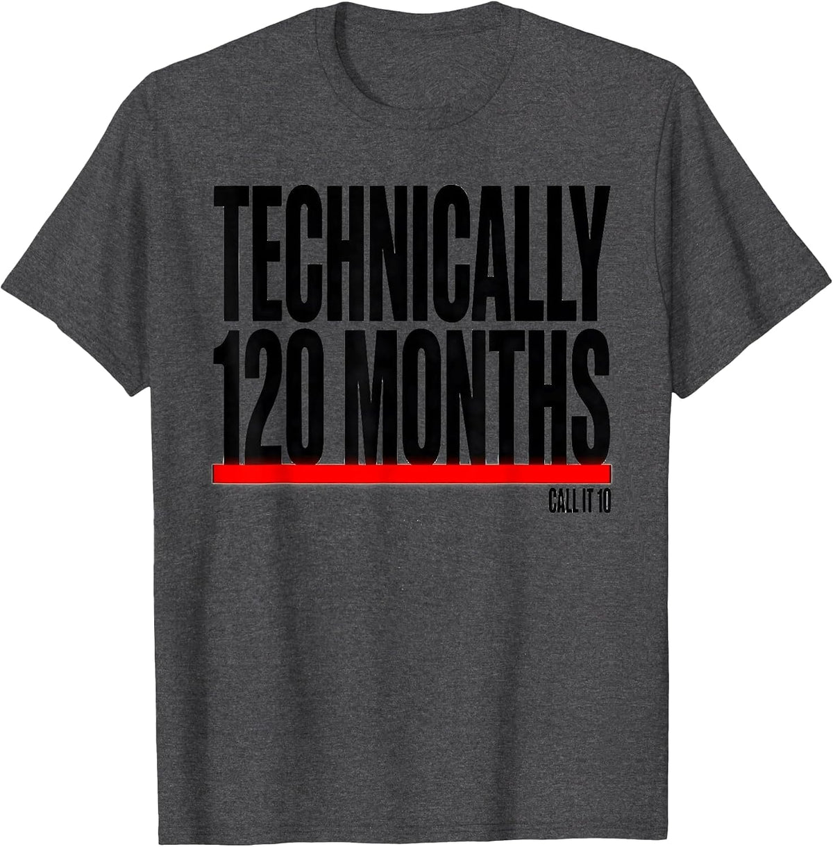 Men's Technically 120 Months Call It 10 Vintage Retro Birthday T-Shirt - Dark Heather Grey