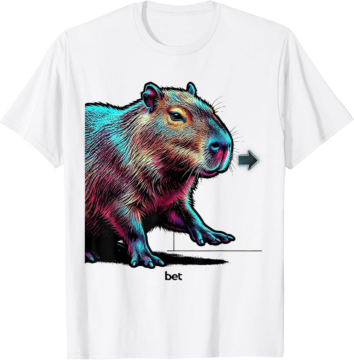 Men's bet Funny Capybara Animal Meme Humor Pop Art T-Shirt - White