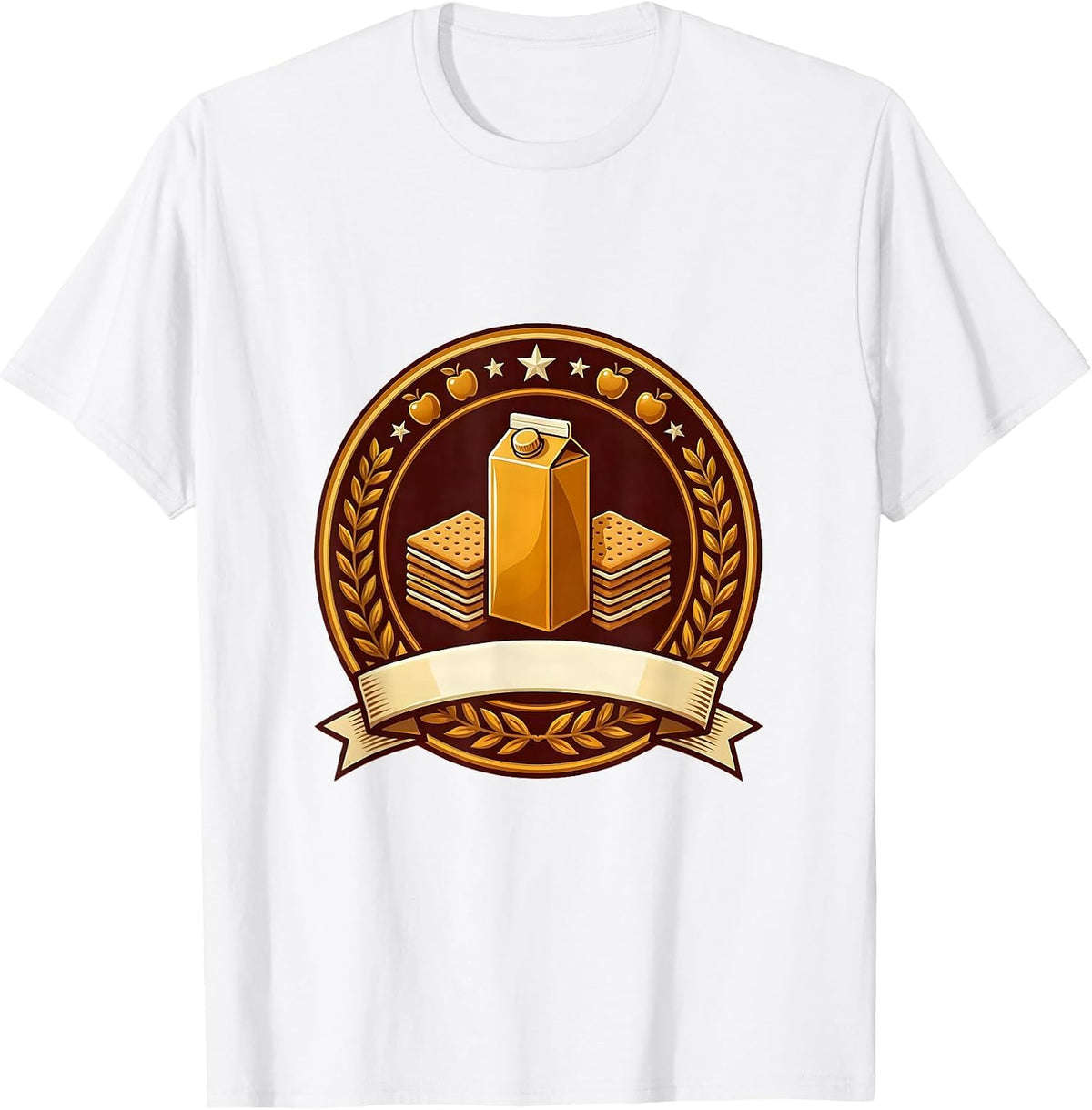 Men's Preschool Teacher Snack Time Juice Box Graham Cracker T-Shirt - White